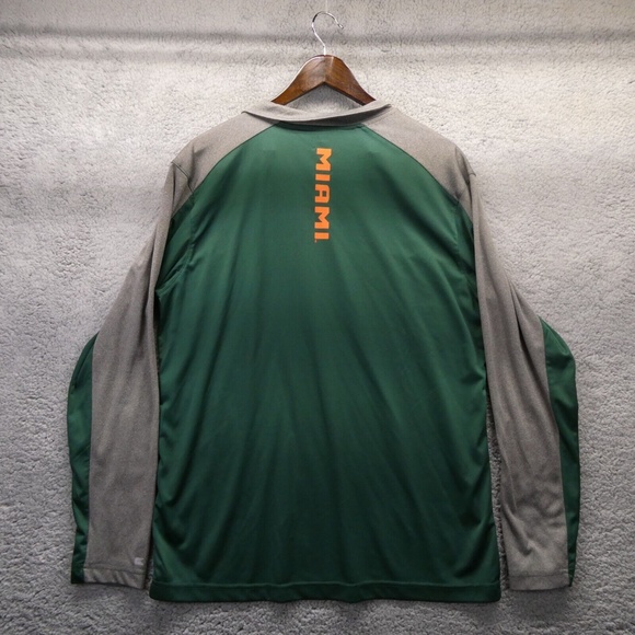 Miami Hurricanes Colosseum Quarter Zip Long Sleeve Pullover Men Large Silver/Gre - Picture 9 of 11